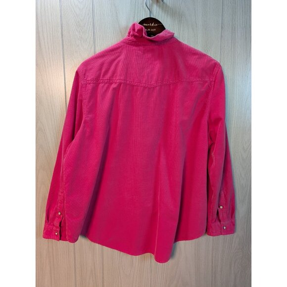 Sundance Womens Ombeline Corduroy Shirt XL Pink Pearl Snap Western Prairie - Picture 3 of 6